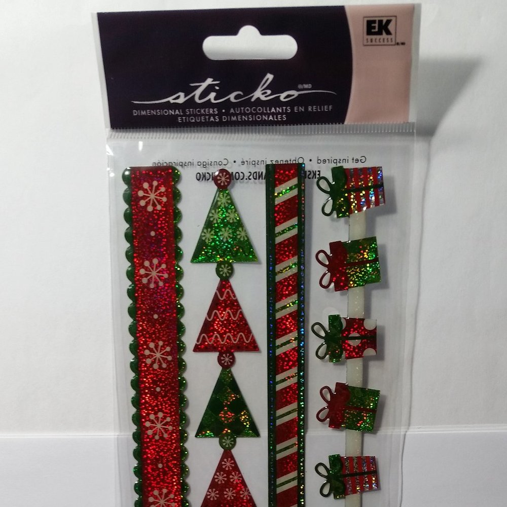 Christmas Sticker Ribbon Tree Gifts Snowflake - Picture 2 of 9